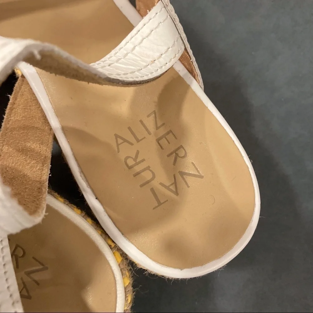 NWT Naturalizer sz 10.5 Ursa white leather espadrille sandals